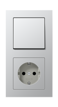 Jung Блок: Выключатель 1-клавишный с розеткой 2к+з, серия A Creation Jung Блок: Выключатель 1-клавишный с розеткой 2к+з, серия A Creation