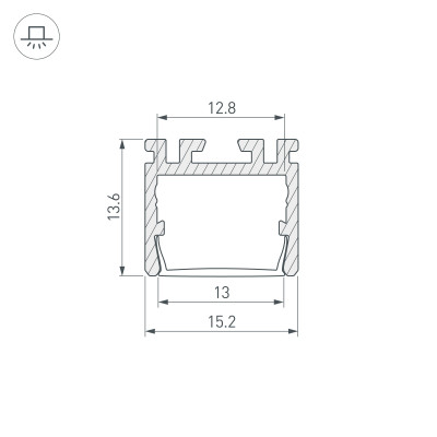 Профиль PDS-D-2000 ANOD (Arlight, Алюминий), 026517