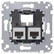 Мех-зм комп. розетки 2xRJ45 кат.6 FTP