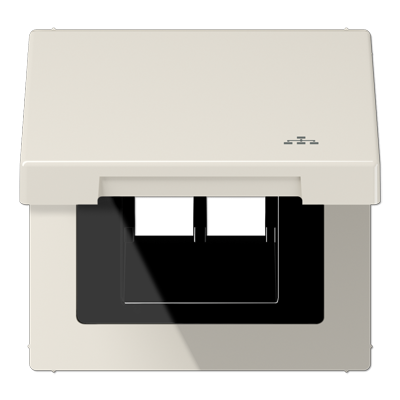 Накладка и крышка для двойных UAE розеток с символом "сеть"; термопласт; слоновая кость, LS990BFKLLAN