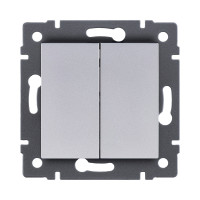 Выключатель 2-клавишный 10А/250В, серый Kollinger REA-S-007GY для Aspekt, Eleganz, Reflex Выключатель 2-клавишный 10А/250В, серый Kollinger REA-S-007GY для Aspekt, Eleganz, Reflex