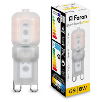 Лампа светодиодная, (5W) 230V G9 2700K JCD9, LB-430, Feron 25636