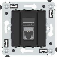 4412293 - ДКС Компьютерная розетка RJ-45 в стену, кат.6 одинарная,"Avanti", "Черныйматовый"