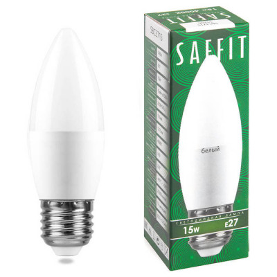 Лампа светодиодная, 15W 230V E27 4000K C37, SBC3715, Feron 55206