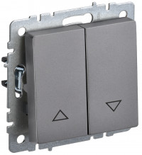 BRITE Выключ. жалюзи 10А ВС10-1-5-БрС сталь IEK, BR-V15-0-10-K46