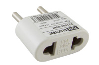 Переходник (тип CEE 7/17 - тип А/F) плоский 10А макс. 250В белый TDM Electric, SQ1806-0087