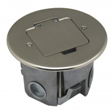 Donel Лючок 2 мод. (1 мод. 45х45 мм.),  круглый, никель, IP44, (с уст. набором), DFB2ZN