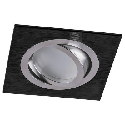 Светильник потолочный встраиваемый, MR16 G5.3, черный-хром DL2801, Feron 32638