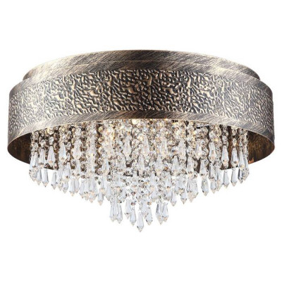 LUSSOLE KENAI Люстра потолочная, цвет основания - коричневый, плафон - металл/стекло (цвет - прозрачный), 5x40W G9, LSP-8025