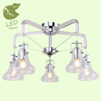 LUSSOLE MOHAVE Люстра потолочная, цвет основания - хром, плафон - стекло (цвет - прозрачный), 5x6W E14, GRLSP-8089