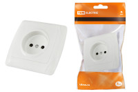 Розетка 2П 10А 250В белая "Онега" TDM Electric, SQ1805-0015