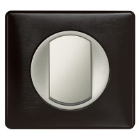 Legrand Выключатель 1-клавишный, вставка - титан,  металлик - Карбон, серия Celiane