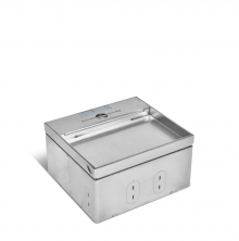 Металлический Люк в пол для розеток, на 2 модуля, Нержавеющая сталь