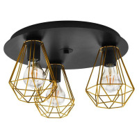 43654 Потолочный светильник TARBES 2, 3Х40W, E27, H245, ?450, сталь, черный/латунь