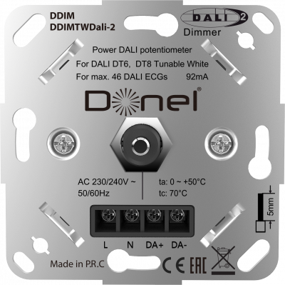 Donel серии DDIM Потенциометр Dali  10-16.5В DC, 82мА,с встроенным источником питания, роторный, DDIMTWDali-2