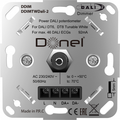 Donel серии DDIM Потенциометр Dali  10-16.5В DC, 82мА,с встроенным источником питания, роторный,DDIMTWDali-2