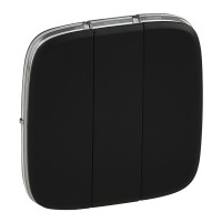 Legrand Valena ALLURE.Лицевая панель для выключателя трехклавишного.Антрацит, 755038