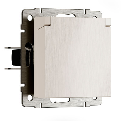 Werkel W1171213/ Розетка влагозащ. с зазем. с защит. крышкой и шторками N (перламутровый рифленый), a069601