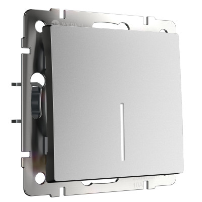 Werkel W1112165/ Выключатель одноклавишный проходной с подсветкой (серебряный матовый), a063615