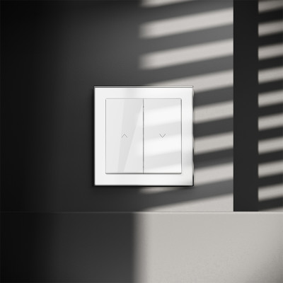 Выключатель встраиваемый VOLTUM S70 для жалюзи 10А, (белый глянцевый), VLS020701