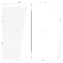 Выключатель встраиваемый VOLTUM S70 для жалюзи 10А, (белый глянцевый), VLS020701