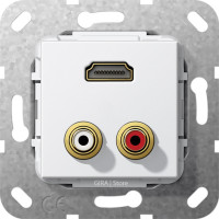 567303 Gira Разъем HDMI, тюльпан аудио 567303 Gira Разъем HDMI, тюльпан аудио