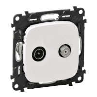 Legrand Valena ALLURE.Розетка TV-SAT двухкабельная.С лицевой панелью.Белая, 753758 Legrand Valena ALLURE.Розетка TV-SAT двухкабельная.С лицевой панелью.Белая, 753758