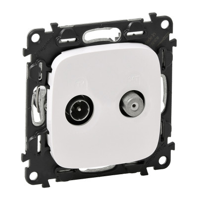 Legrand Valena ALLURE.Розетка TV-SAT двухкабельная.С лицевой панелью.Белая, 753758