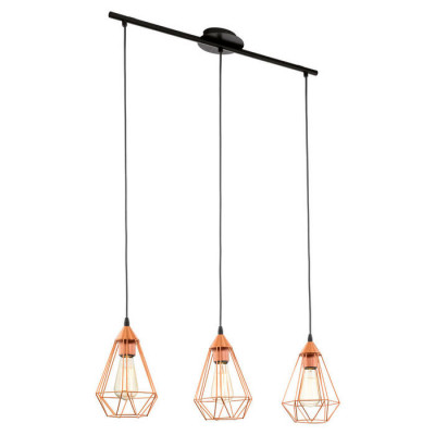 94195 Подвес TARBES, 3x60W (E27), L790, H1100, сталь, пластик, медный, черный кабель