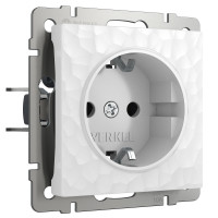Werkel W1271101/ Розетка с заземлением и шторками (hammer белый), a052020 Werkel W1271101/ Розетка с заземлением и шторками (hammer белый), a052020