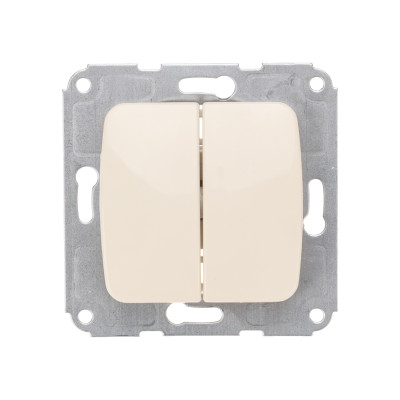 DEA Выключатель 2кл с/у 10А мех. Беж KRANZ (1/10/120), KR-78-0232