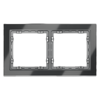 Рамка стеклянная VOLTUM S70 на 2 поста, (графит, стекло), VLS110207