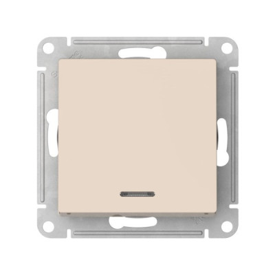 ATN000263S - ATLASDESIGN 1-клавишный ПЕРЕКЛЮЧАТЕЛЬ с подсветкой, сх.6а, 10АХ, мех., быстрозажим. клем., БЕЖЕВЫЙ, Systeme Electric
