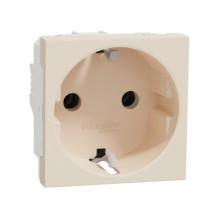 NU303644 - SE UNICA MODULAR РОЗЕТКА с заземл., без шторок, винт. зажим, 16А, 250В, 2 мод, БЕЖЕВЫЙ, Schneider Electric