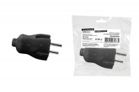 Вилка б/з черная 6А 250В серии "Народная", SQ1806-0402