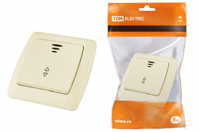 Выключатель на 2 направления 1 кл. с подсветкой 10А сл. кость "Онега" TDM Electric, SQ1805-0035