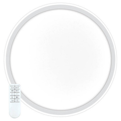 Светильник светодиодный управляемый с пультом, с батарейками 2*ААА, 100W, Max. 7000Lm, 3000К-6500K, IP20, белый  AL5800 RING, Feron 41558