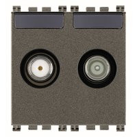 Vimar Розетка TV-RD-SAT концевая с 2 выходами, Metal, 19302.01.M