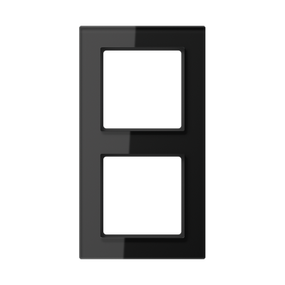 Рамка для вертикальной и горизонтальной установки, 2 поста; стекло; черный; A CREATION, AC582GLSW