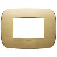 19683.12 - Vimar Накладка Round на 3 модуля латунь зачищенная щеткой