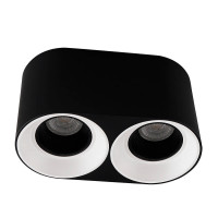 Denkirs DK3096-BW+BK Светильник накладной IP 20, 10 Вт, GU5.3, LED, черно-белый/черный, пластик