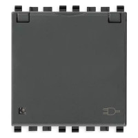 Vimar Розетка SICURY 2P+T16A немецкий стандарт, с крышкой серая с безвинтовыми клеммами, 20208.FX.C