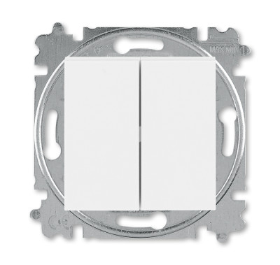 ABB EPJ Levit белый / белый Выключатель кнопочный 2-клавишный