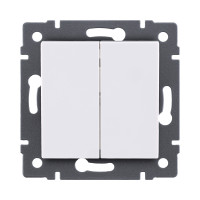 Выключатель 2-клавишный 10А/250В, белый Kollinger REA-S-007WH для Aspekt, Eleganz, Reflex Выключатель 2-клавишный 10А/250В, белый Kollinger REA-S-007WH для Aspekt, Eleganz, Reflex