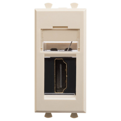 4405251 - ДКС HDMI розетка модульная, тип А-А, "Avanti", "Ванильная дымка", 1 модуль