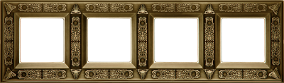 FD01414PB Fede Granada Рамка 4-ная, Bright Patina