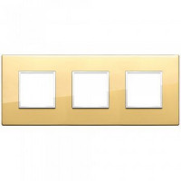 21644.09 - Vimar Накладка Eikon Evo на 6 модулей (2+2+2) расстояние между центрами 71мм, глянцевое золото