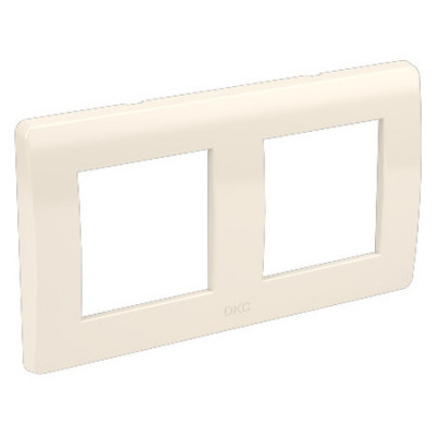 ДКС Рамка на 2+2 модуля (двухместная), слоновая кость, RAL9001, 75012O
