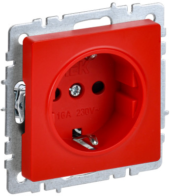 BRITE Роз. с з/к/ш 16А РС14-1-0-БрК красн. IEK, BR-R14-16-K04