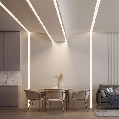 Профиль FANTOM-W45-BEVEL-2000 WHITE (Arlight, Алюминий), 039949